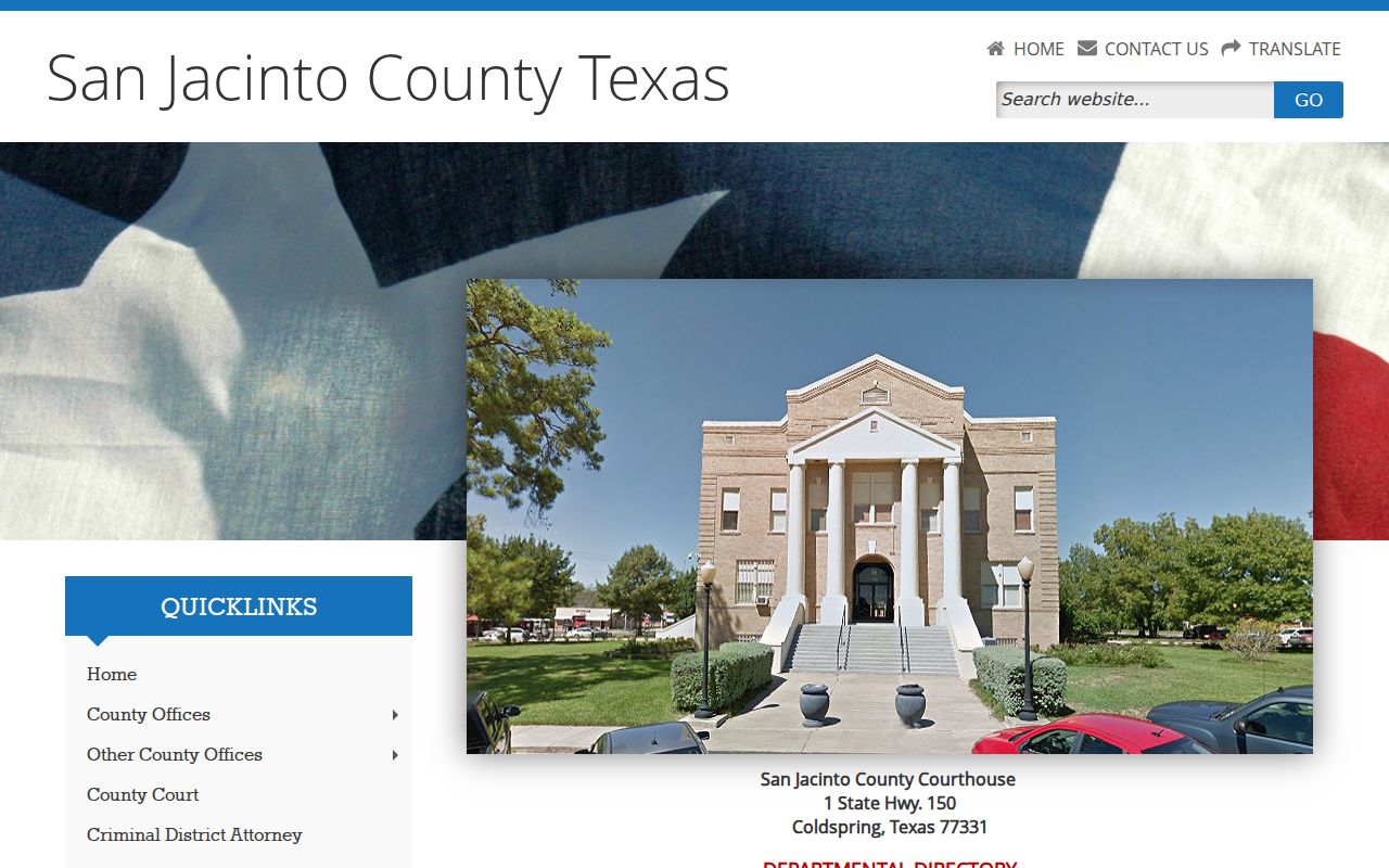 San Jacinto County warrant records county government home and courthouse navigation